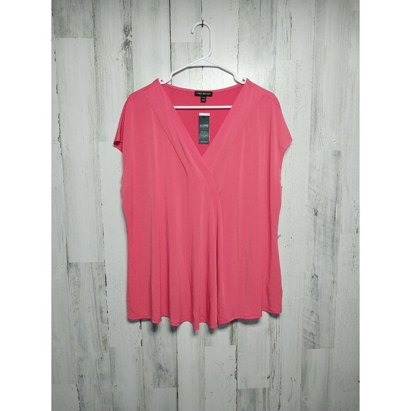 Lane Bryant Illusion Collection Orange V Neck Top 18/20 NWT - Picture 1 of 8